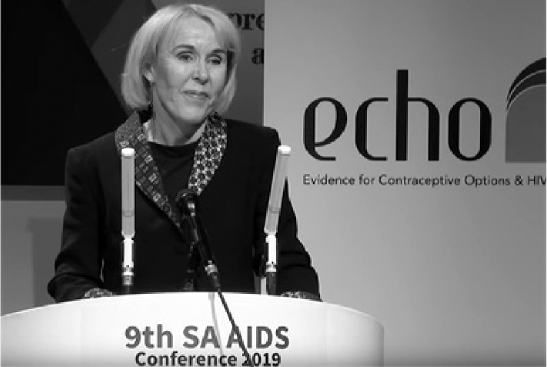 Helen Rees apresenta os resultados do estudo ECHO na Conferência Sul-africana de AIDS