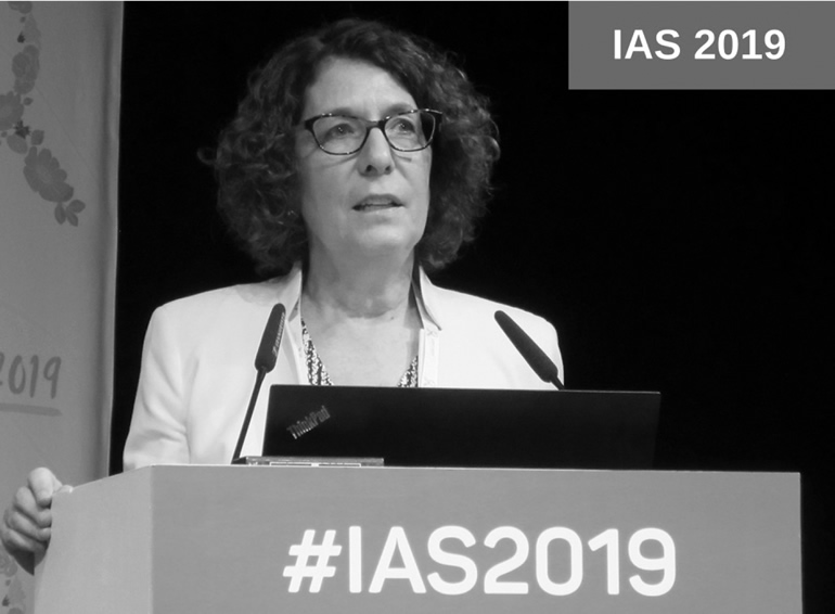 Susan Buchbinder apresentando o ensaio MOSAICO de eficácia para vacina preventiva ao HIV, na IAS 2019